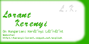 lorant kerenyi business card